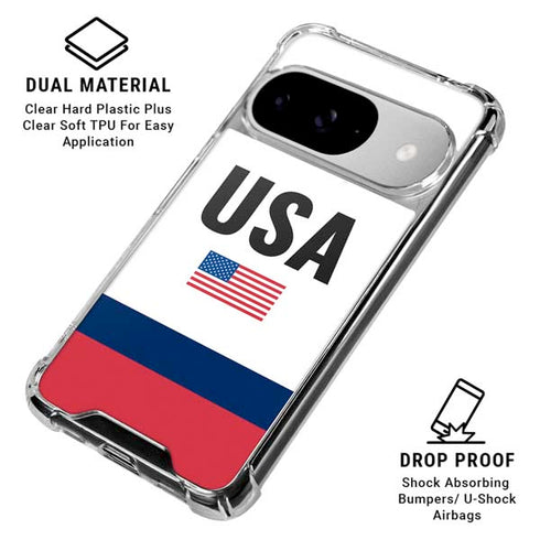 USA American Flag Google Pixel 10 Clear Case